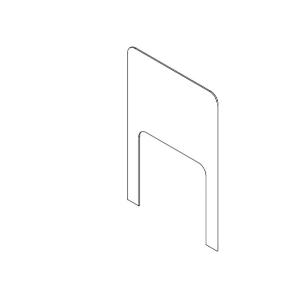 Clear Sneeze Guard - 1/4" T x 20" W x 34" H - 12" W x 12" H Slot, PK12